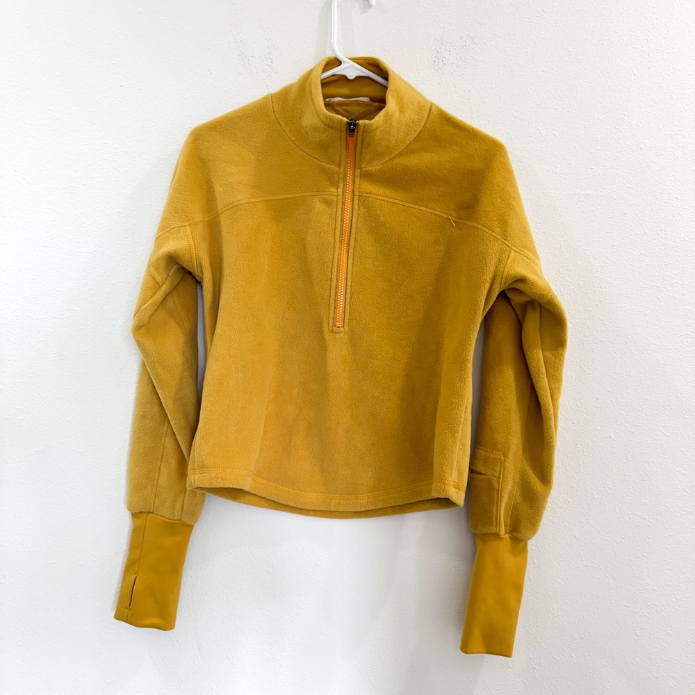 Free People Movement Great Heights Boho Retro Fleece Pullover Half Zip Sweater S - Picture 2 of 6